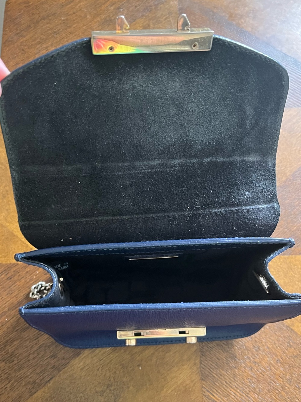 Furla Classic Navy Metropolis Mini Crossbody Bag with Chain Strap - Picture 6 of 11